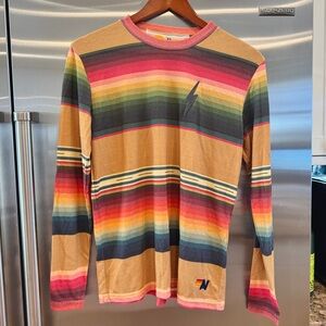 NWT Aviator Nation Long Sleeve Shirt Tribal Serape with Bolt , Rare / Deadstock